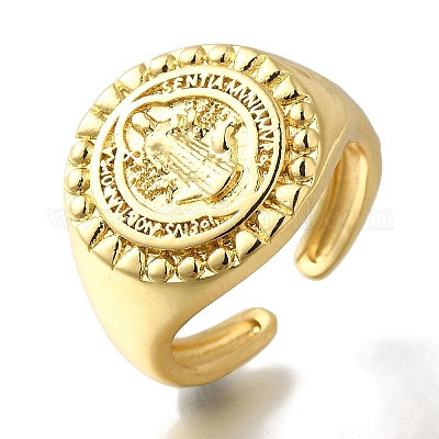 Обшивка стойки круглая с открытыми манжетами из нержавеющей латуни RJEW-S411-11G-01-1