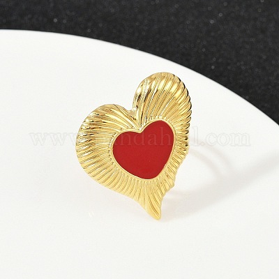 Кольца для женщин из нержавеющей стали 304 с эмалью RJEW-G355-09G-02-1