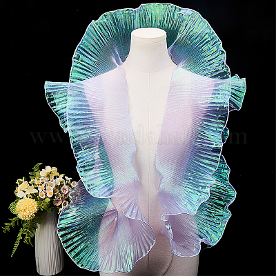 10 ярд прозрачного полиэстерового кружева с плиссировкой OCOR-GF0004-74G-1