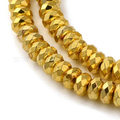 Гальванизировать немагнитных синтетический гематит бисер пряди G-L485-06D-G-1