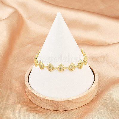 Латунные браслеты-цепочки с микропаве из прозрачных кубических цирконий для женщин BJEW-A090-11A-G-1