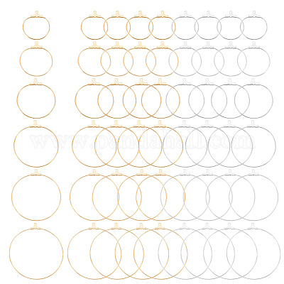 48 шт. 12 стильных кольца-подвески для бокалов из нержавеющей стали 304 STAS-DC0002-57-1