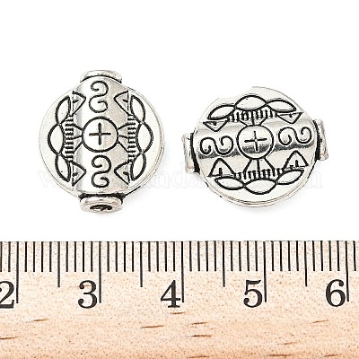 Сплавочные овальные бусины тибетского стиля  TIBEB-L008-04AS-1