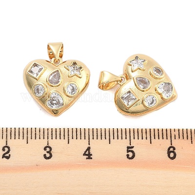 Подвески из латуни с прозрачным фианитом KK-U009-05C-G-1