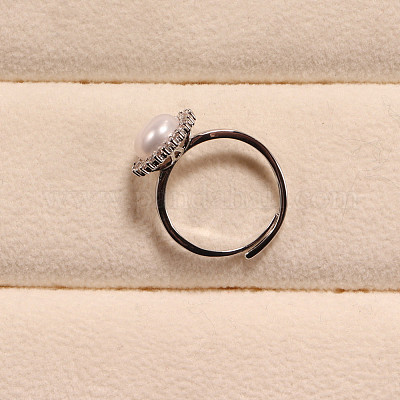 Ожерелье с подвеской из латуни с микропаве из прозрачных кубических цирконий и натуральным пресноводным жемчугом WG8FE37-01-1