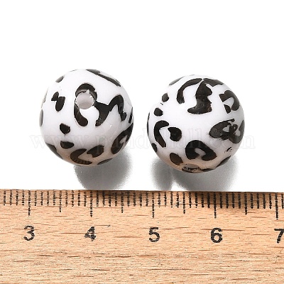Perles acryliques opaques imprimés&nbsp;OACR-S043-07G-1
