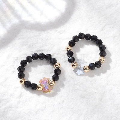 Стеклянные кольца для пальцев RJEW-JR00947-1