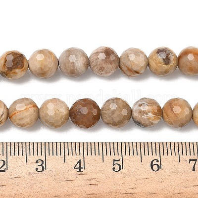 Природные окаменелое дерево бисер пряди G-L642-F09-8mm-1