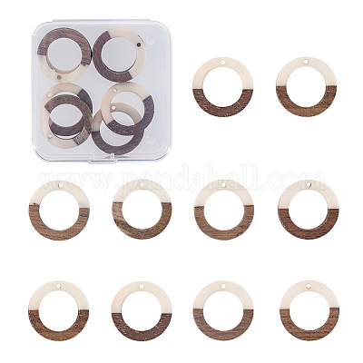 Подвески из смолы и дерева&nbsp;RESI-OL0001-10C-1