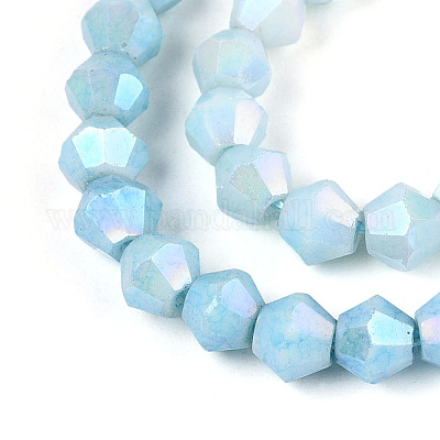 Антикоррозийные гальванические биконические стеклянные бусины EGLA-T021-4mm-16-08-1