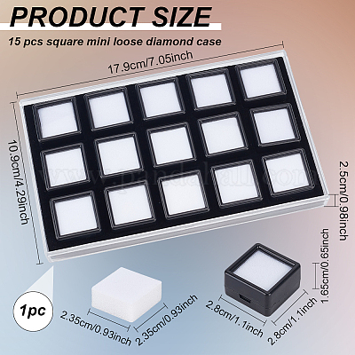 Набор пластиковых коробок для хранения бриллиантов CON-WH0092-69-1