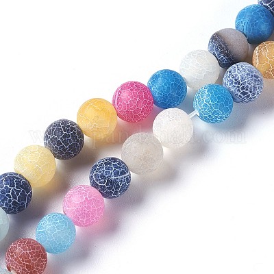 Естественные выветрившиеся агатовые бусины G-P414-A07-1