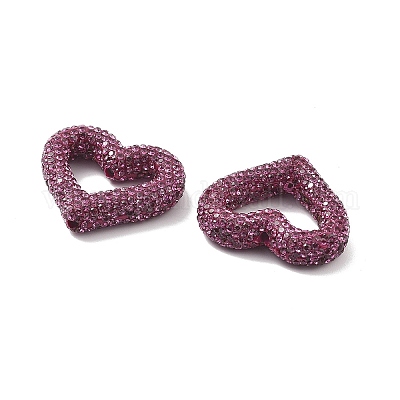 Бусины из полимерной глины в форме сердца со стразами CLAY-NH0001-09B-10-1