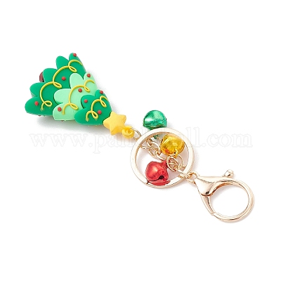 6 шт. 6 стиля рождественских брелоков из ПВХ KEYC-JKC01349-1