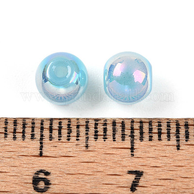 Гальванизированные стеклянные жемчужные бусины EGLA-T021-14A-07-1