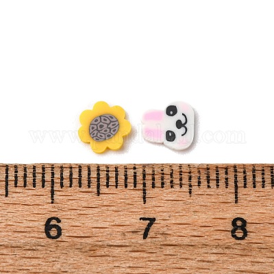 Кабошоны из полимерной глины ручной работы и пластиковые бусины для изготовления фурнитуры для бижутерии своими руками CLAY-B007-04B-1