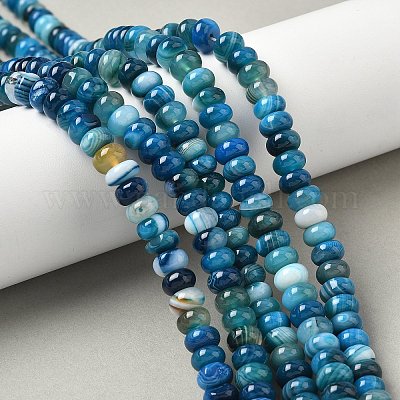 Натуральные полосатые агатовые бусы G-F790-I01-01I-1