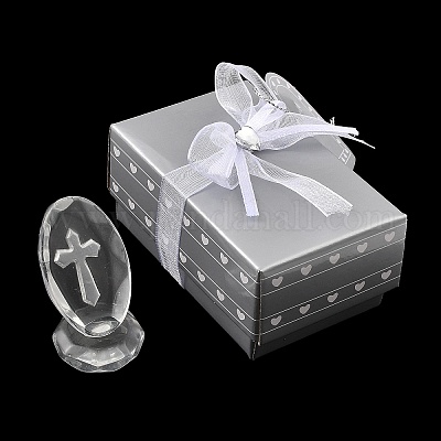 Крест из прозрачного стекла DJEW-R012-01-1