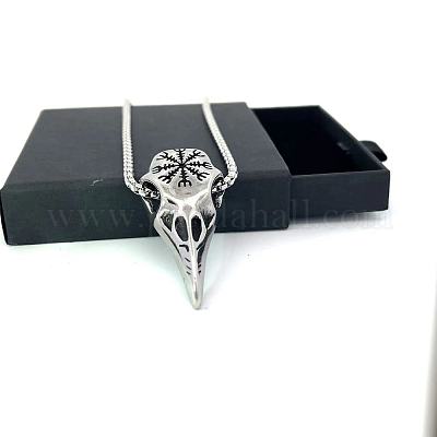 Винтажный кулон в виде черепа викинга с орлом из нержавеющей стали для мужчин VD7789-1
