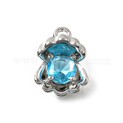 Латунь прокладывает кубические циркониевые прелести KK-C096-15P-02-1