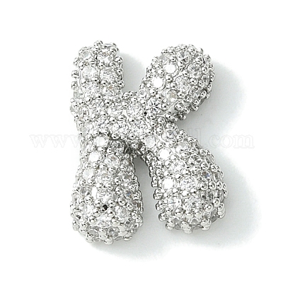 Подвески из латуни с покрытием из прозрачного кубического циркония KK-S378-01P-K-1