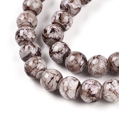 Выпечка окрашенные стеклянные бусины пряди DGLA-N003-8mm-A05-1