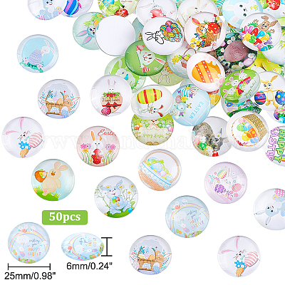 1 пакетик стеклянных кабошонов GGLA-PH0001-42B-1