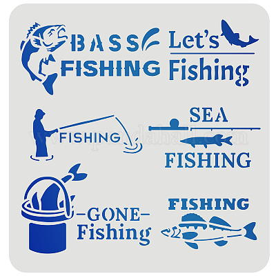 Wholesale FINGERINSPIRE Fish Stencil Bass Fishing Stencil Template