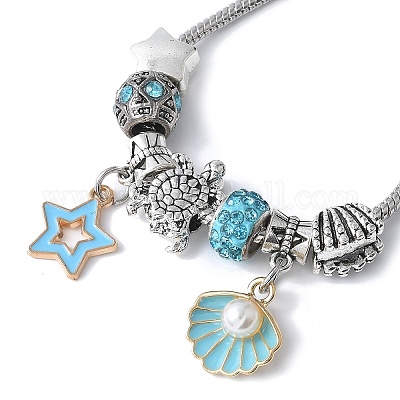 Набор браслетов с подвесками в европейском стиле с океанской тематикой для женщин BJEW-JB11587-01-1