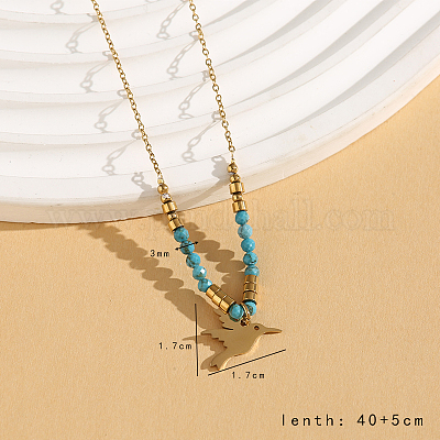 Винтажные рождественские подвески из нержавеющей стали 304 и синтетической бирюзы для женщин HS2328-6-1