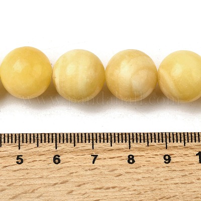 Нити бусин из натурального желтого нефрита G-A274-A01-14mm-1
