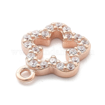 925 стерлингового серебра микро Pave прозрачные кубические циркониевые подвески STER-A034-02B-RG-1