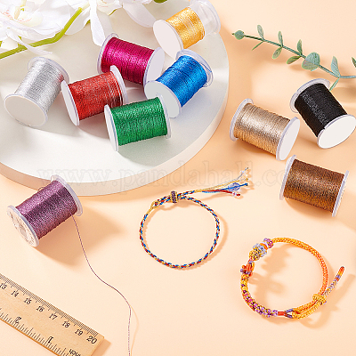 10 рулон 10-х цветного вощеного нейлонового шнура DIY-WH0656-17A-1