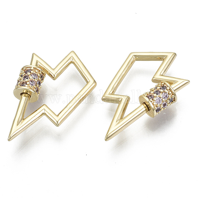 Латунь микропаве кубический цирконий винт карабин подвески с замком KK-R136-067F-NF-1