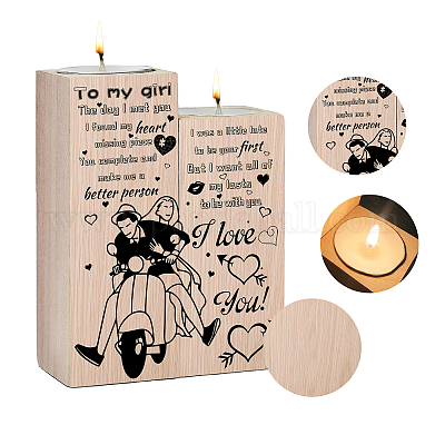 Деревянный подсвечник AJEW-WH0268-006-1