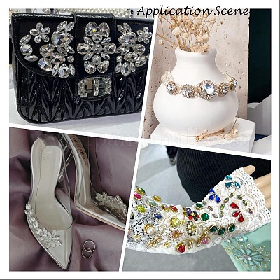 Сердце пришить стразами DIY-E062-04G-02-1