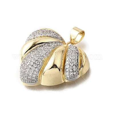Латунные микропаве прозрачные подвески с фианитом KK-G529-03GP-1