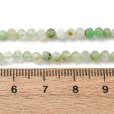 Натуральные хризопразные бисерные пряди G-RM2025-A39-3mm-1