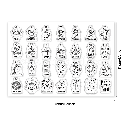 Tarot Theme Pattern Clear Stamps Vintage Style Silicone Transparent Stamps  Stars Constellations Witches Clear Stamp Seals - AliExpress