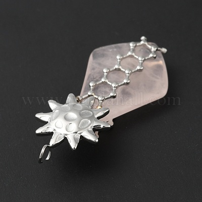 Природного розового кварца подвески G-G870-07P-1