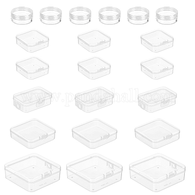 2 Sizes Clear Small Containers Plastic Square Bead Storage Box for Beads  Jewelry Crafts Board Game Pieces Organization Wholesale
