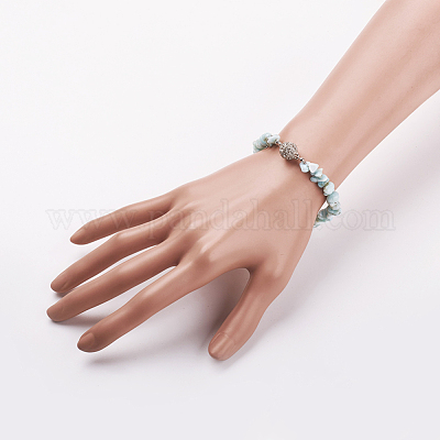 Натуральные ларимарные браслеты BJEW-JB03476-04-1