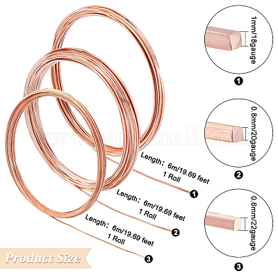 Wholesale BENECREAT 20Gauge(0.8mm) Bare Copper Wire Unplated Craft And  Jewellery Making Wire for Crafts Beading Jewelry 
