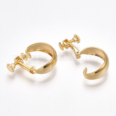 Латунные серьги с клипсами X-KK-T038-301G-1