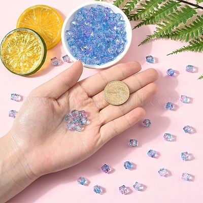 300 шт. двухцветные прозрачные акриловые бусины&nbsp;ACRP-YW0001-16-1