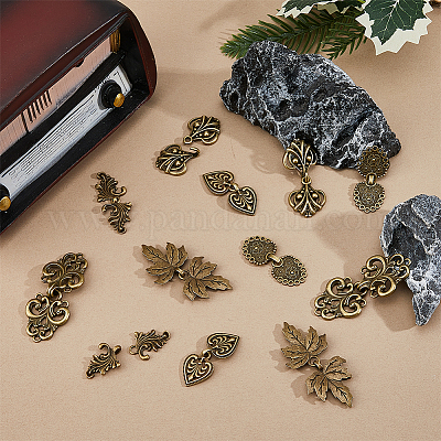 12 комплект из 6-х видов кнопок-крючков из цинкового сплава в тибетском стиле FIND-FH0009-29-1