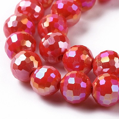 Стеклянные бусины с гальваническим покрытием  X-GLAA-E036-14D-1