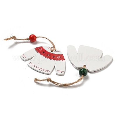 9шт. 3 стиля рождественских деревянных подвесных украшений WOOD-U004-01F-1