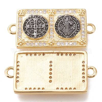 Латунные соединители с прозрачным кубическим цирконием ZIRC-I044-04B-1