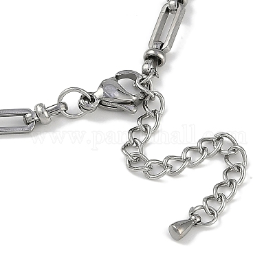 Браслеты из нержавеющей стали 304 с овальными звеньями для мужчин и женщин BJEW-G725-07P-1